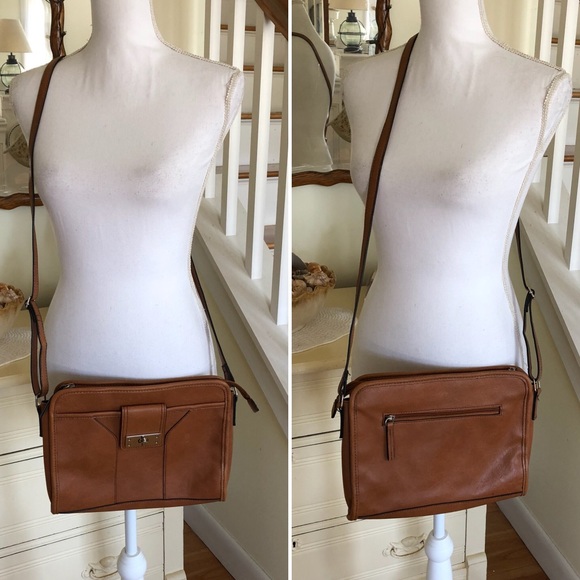 Merona Handbags - Merian Brown Faux Leather Shoulder Bag